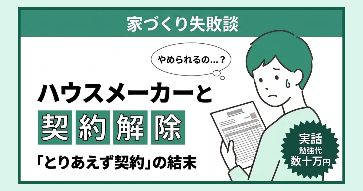 ハウスメーカーと契約解除。とりあえず契約の結末、勉強代は数十万円