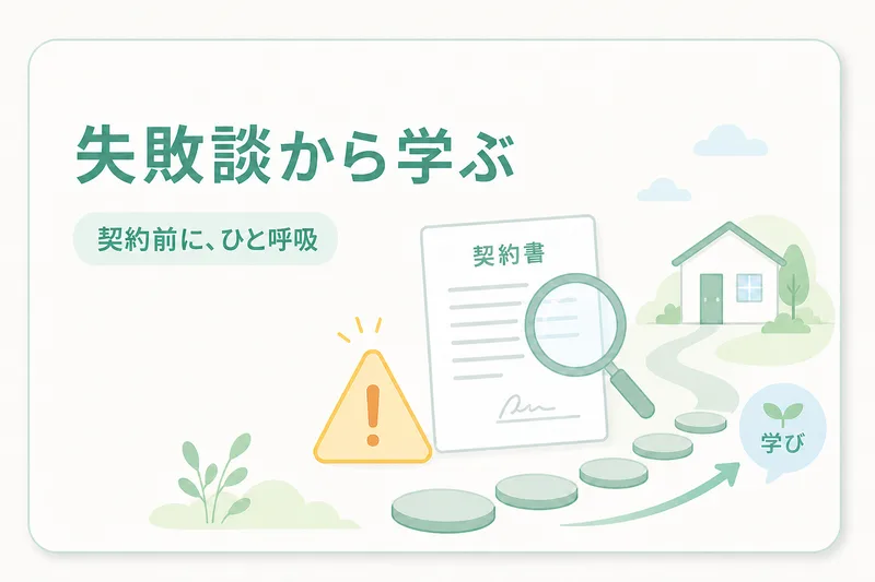 失敗談から学ぶ（契約前に、ひと呼吸）